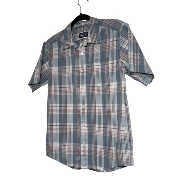 Patagonia Men's Small Organic Cotton Plaid Short Sleeve Button Down Shirt - Picture 1 of 10